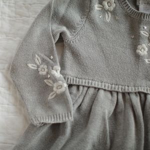 Winter Knit Sweater Dress with Embrodery